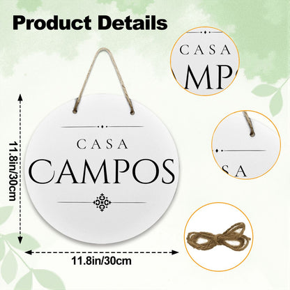 Casa Campos  Wooden Door Sign