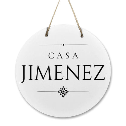 Casa Jimenez Wooden Door Sign