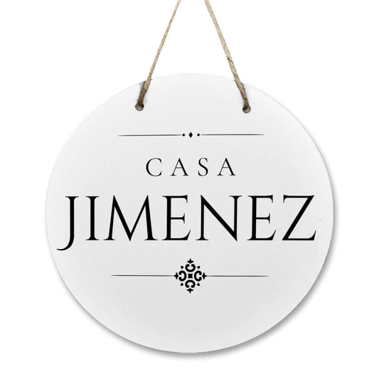 Casa Jimenez Wooden Door Sign