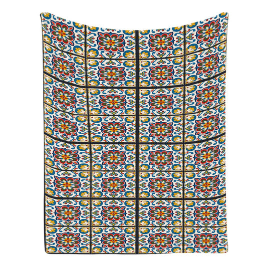 Mediterranean Bloom GSM Flannel Throw Blanket