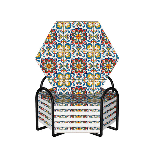 Fiesta Heritage Hexagon Ceramic Coasters Set of 6