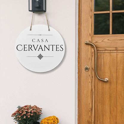 Casa Cervantes Wooden Door Sign