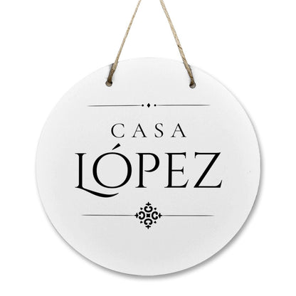 Casa López Wooden Door Sign