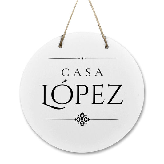 Casa López Wooden Door Sign