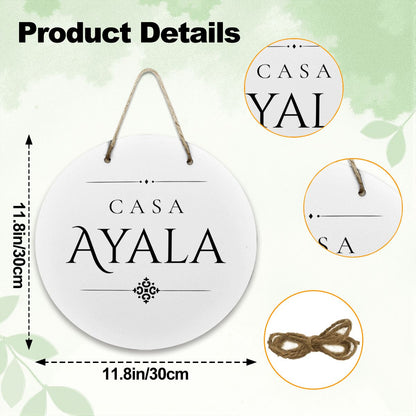 Casa Ayala Wooden Door Sign