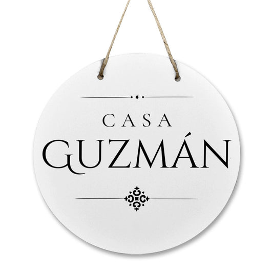 Casa Guzmán Wooden Door Sign