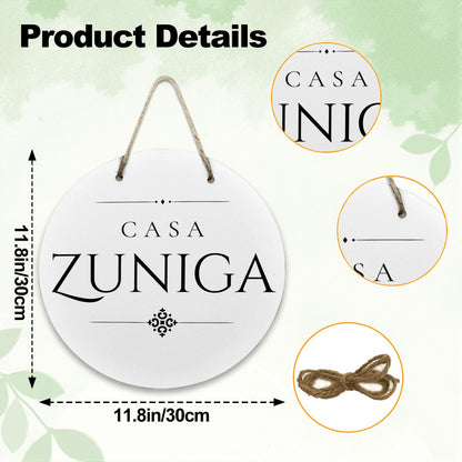 Casa Zuniga Wooden Door Sign