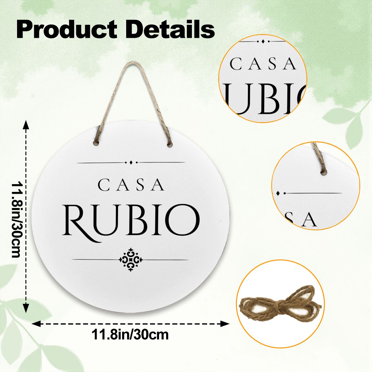 Casa Rubio Wooden Door Sign
