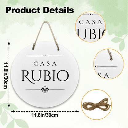 Casa Rubio Wooden Door Sign