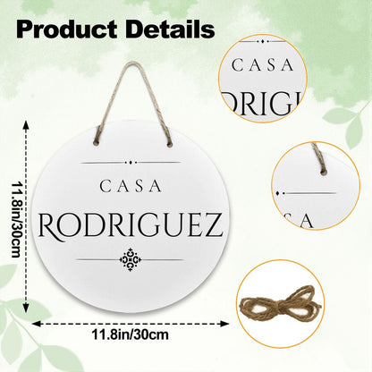 Casa Rodriguez Wooden Door Sign