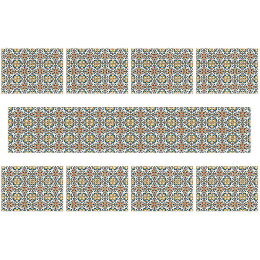 Marrakesh Medallion Table Runner Placemat Set 9 Pieces