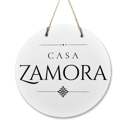 Casa Zamora Wooden Door Sign