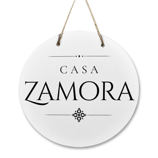 Casa Zamora Wooden Door Sign