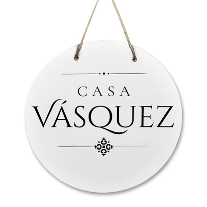 Casa Vásquez Wooden Door Sign