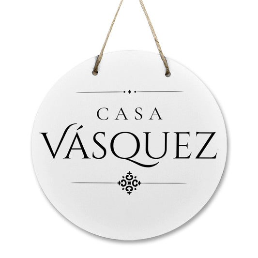 Casa Vásquez Wooden Door Sign