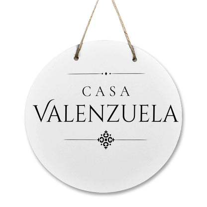 Casa Valenzuela Wooden Door Sign