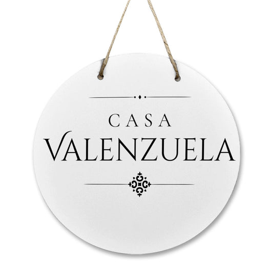 Casa Valenzuela Wooden Door Sign