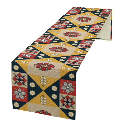 Scandi Diamond Linen Table Runner
