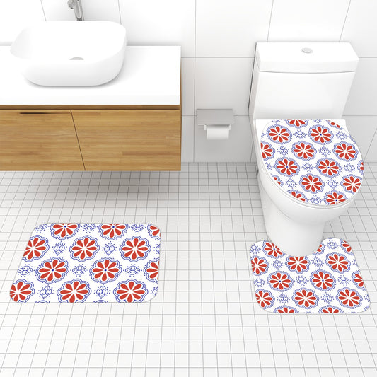 Rosette Bathroom Rugs Set 3 pcs