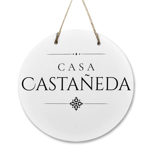 Casa Castañeda Wooden Door Sign