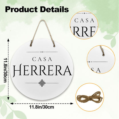 Casa Herrera Wooden Door Sign
