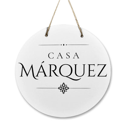 Casa Márquez Wooden Door Sign