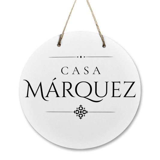 Casa Márquez Wooden Door Sign