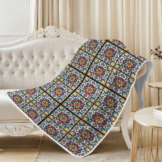 Mediterranean Bloom Cooling Silk-Feel Blanket