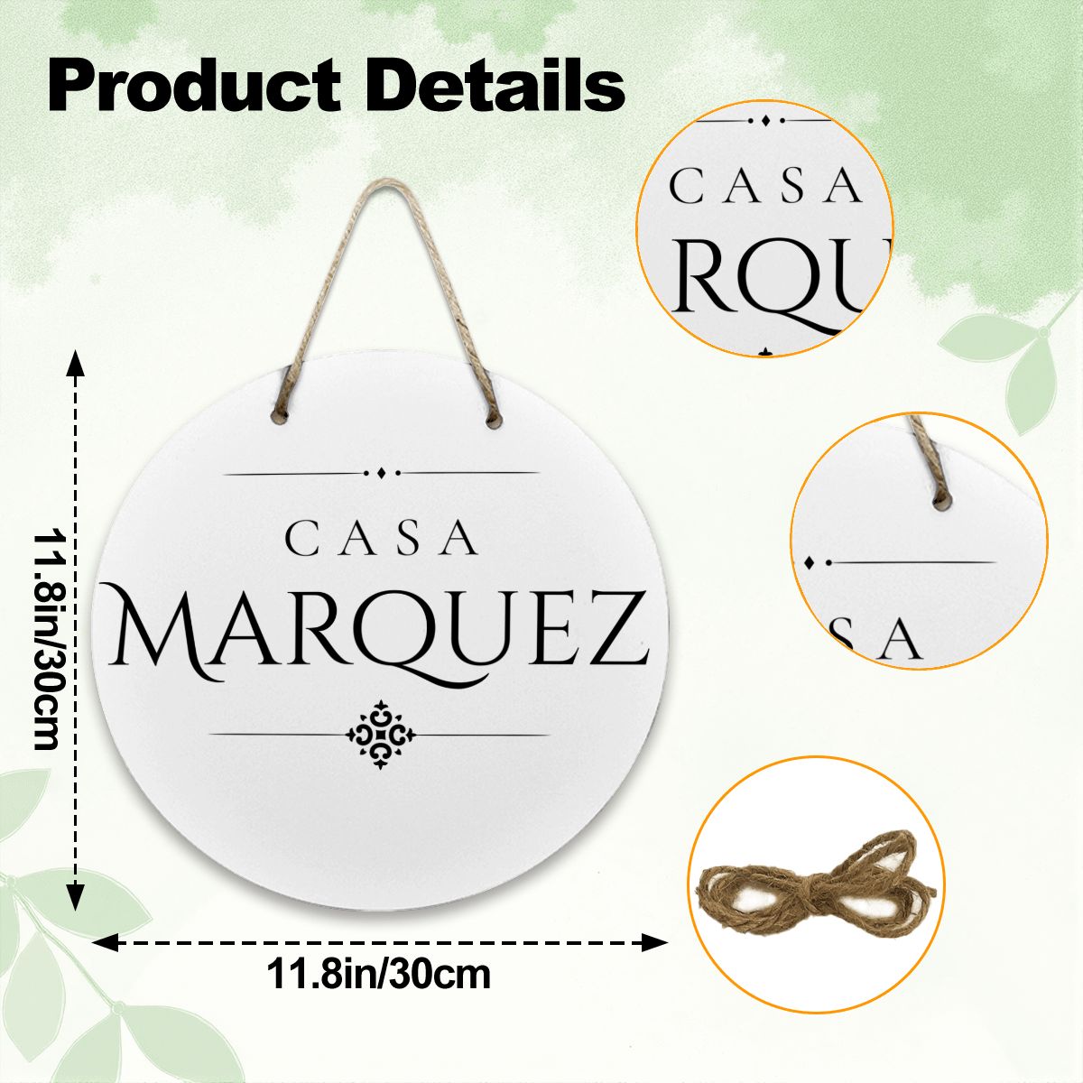 Casa Marquez Wooden Door Sign