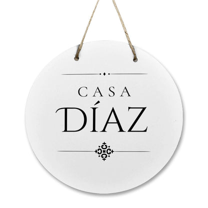 Casa Díaz Wooden Door Sign