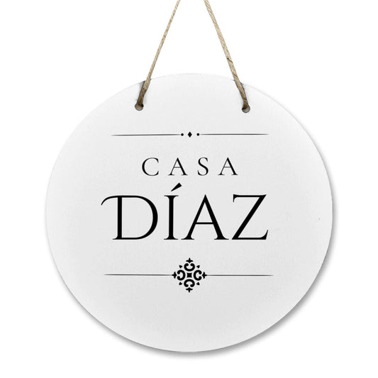 Casa Díaz Wooden Door Sign