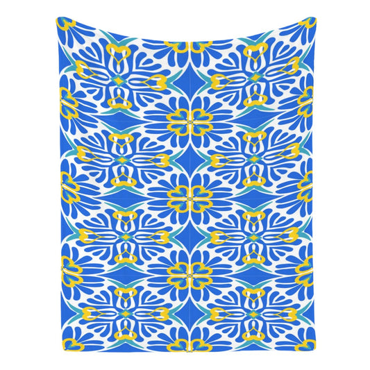 Santorini Breeze GSM Flannel Throw Blanket