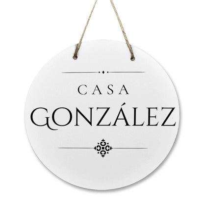 Casa González Wooden Door Sign