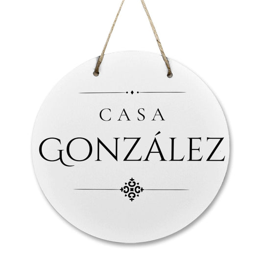 Casa González Wooden Door Sign