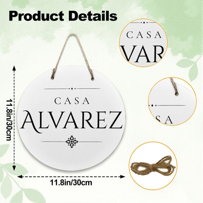 Casa Alvarez Wooden Door Sign