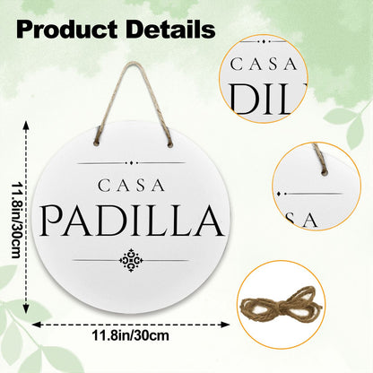 Casa Padilla Wooden Door Sign