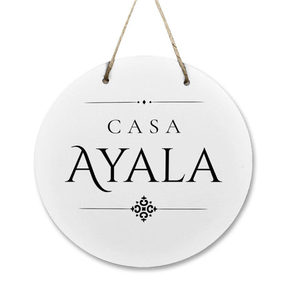 Casa Ayala Wooden Door Sign