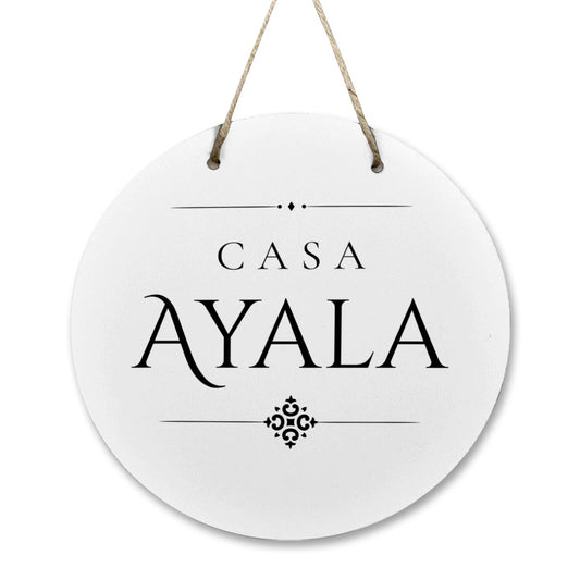 Casa Ayala Wooden Door Sign