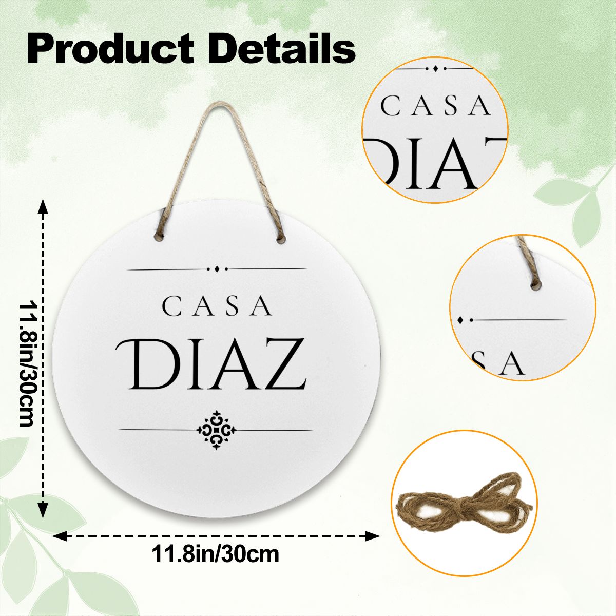 Casa Diaz Wooden Door Sign