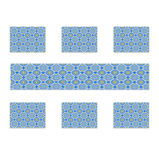 Santorini Breeze Table Runner Placemat Set 7 Pieces