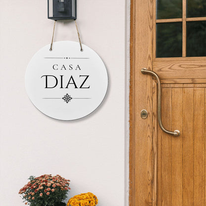 Casa Diaz Wooden Door Sign