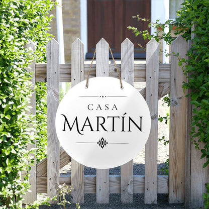 Casa Martín Wooden Door Sign