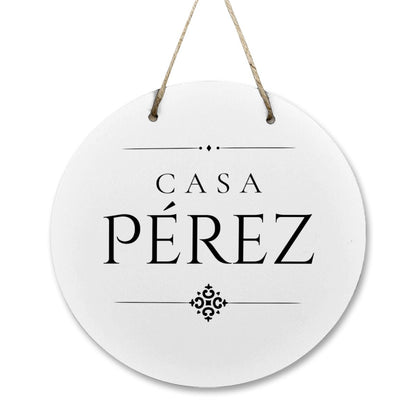 Casa Pérez Wooden Door Sign
