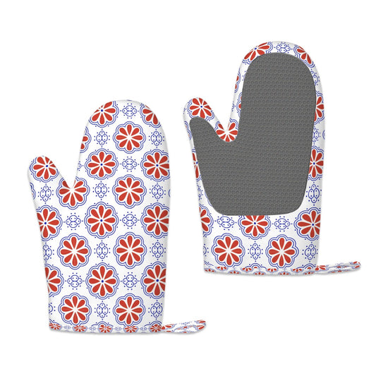 Rosette Silicone Oven Mitts Heat Resistant Set