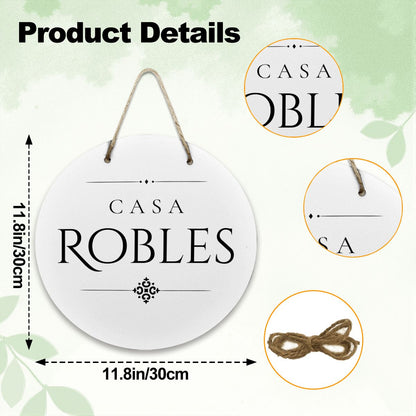 Casa Robles Wooden Door Sign