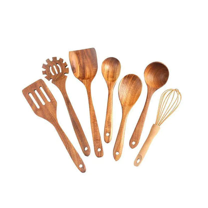 7-Piece Wooden Kitchenware Set