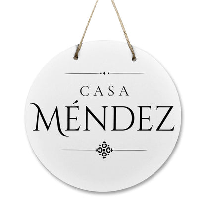 Casa Méndez Wooden Door Sign