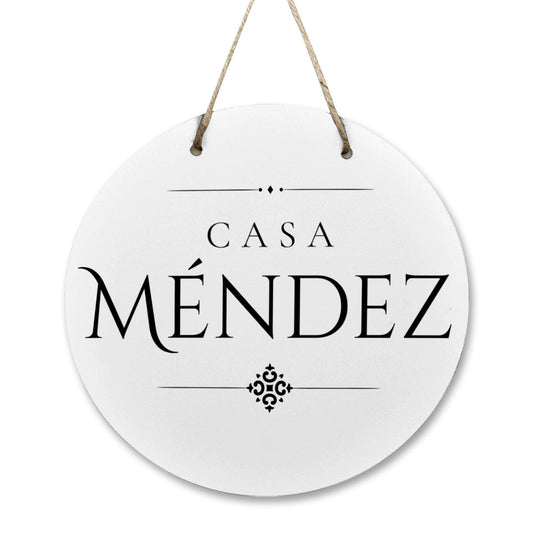 Casa Méndez Wooden Door Sign