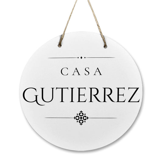 Casa Gutierrez Wooden Door Sign