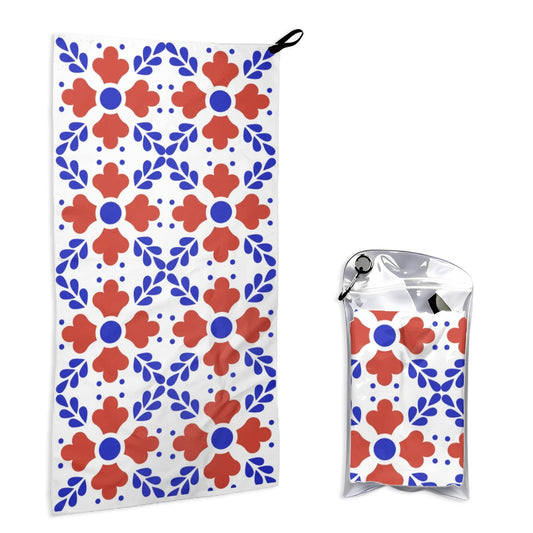 Iberian Bloom Vertical Microfiber Towel